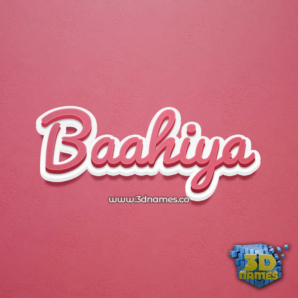 baahiya in Red Scribble style - 3D name wallpaper