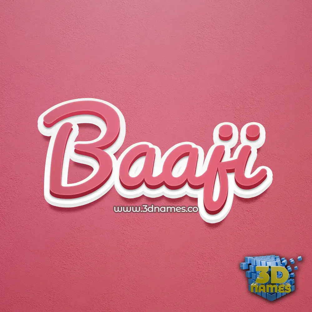 baaji in Red Scribble style - 3D name wallpaper