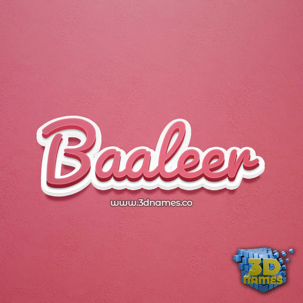 baaleer in Red Scribble style - 3D name wallpaper