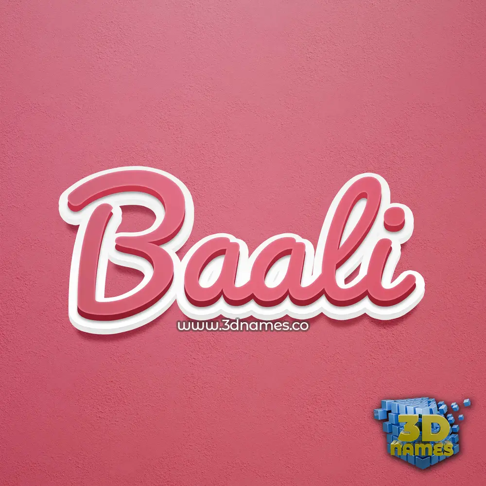 baali in Red Scribble style - 3D name wallpaper