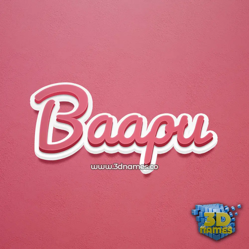 baapu in Red Scribble style - 3D name wallpaper
