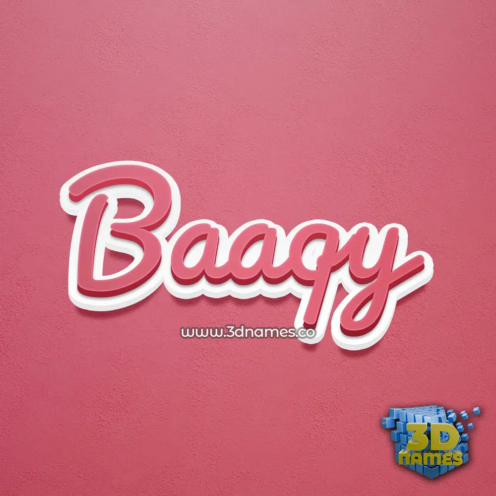 baaqy in Red Scribble style - 3D name wallpaper