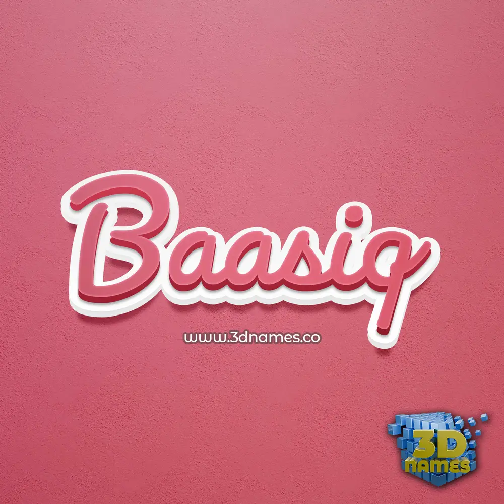 baasiq in Red Scribble style - 3D name wallpaper