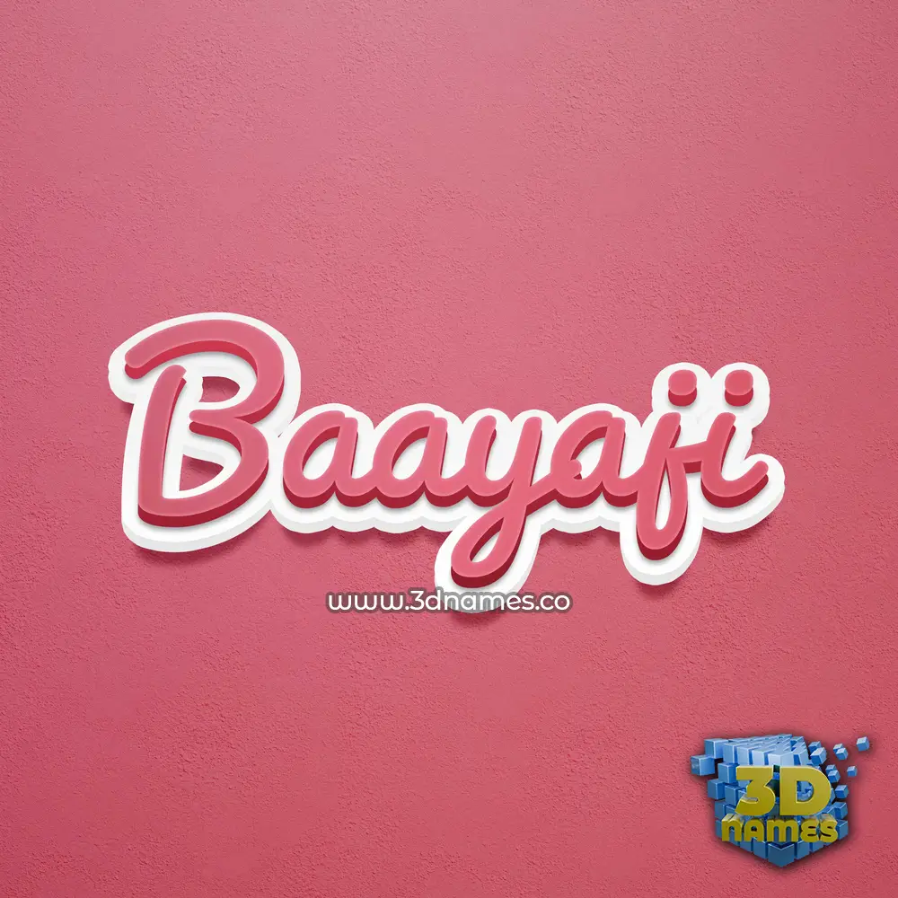baayaji in Red Scribble style - 3D name wallpaper
