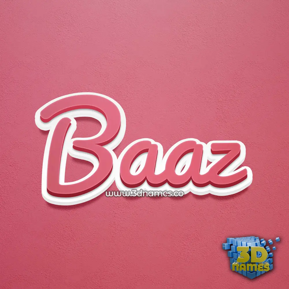 baaz in Red Scribble style - 3D name wallpaper