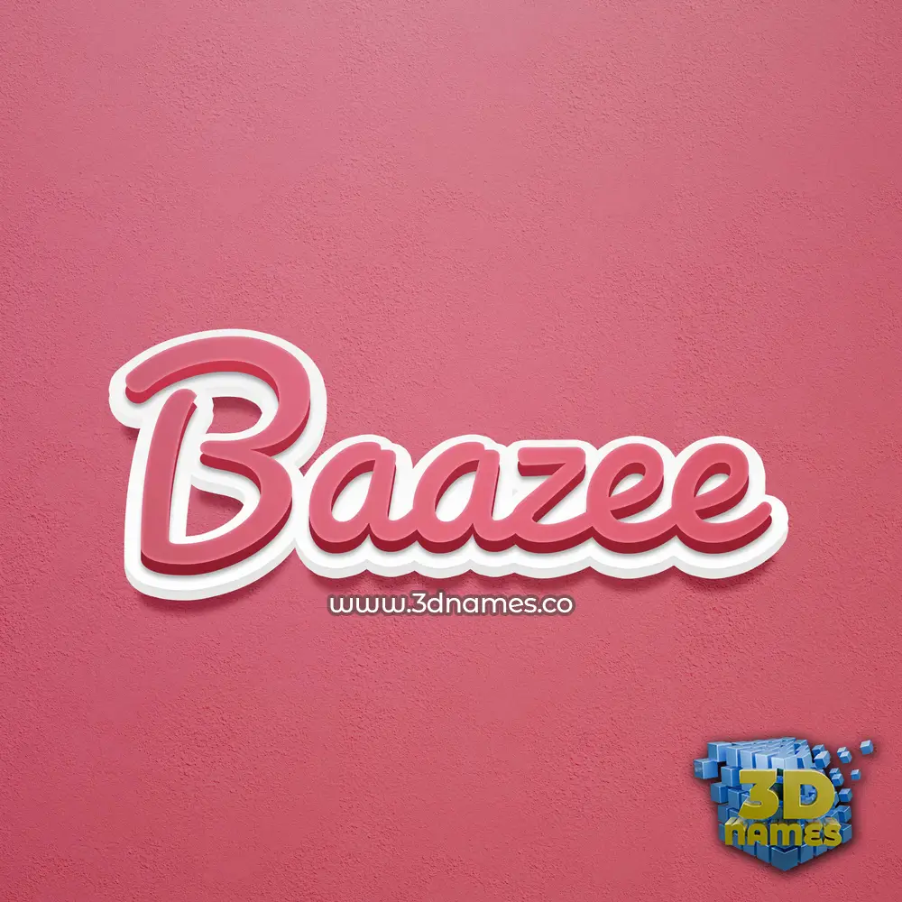 baazee in Red Scribble style - 3D name wallpaper
