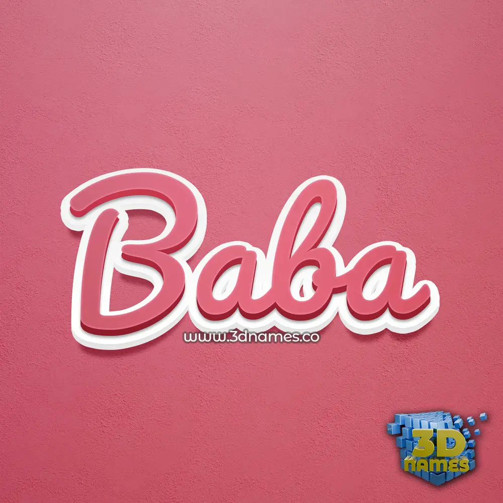 baba in Red Scribble style - 3D name wallpaper