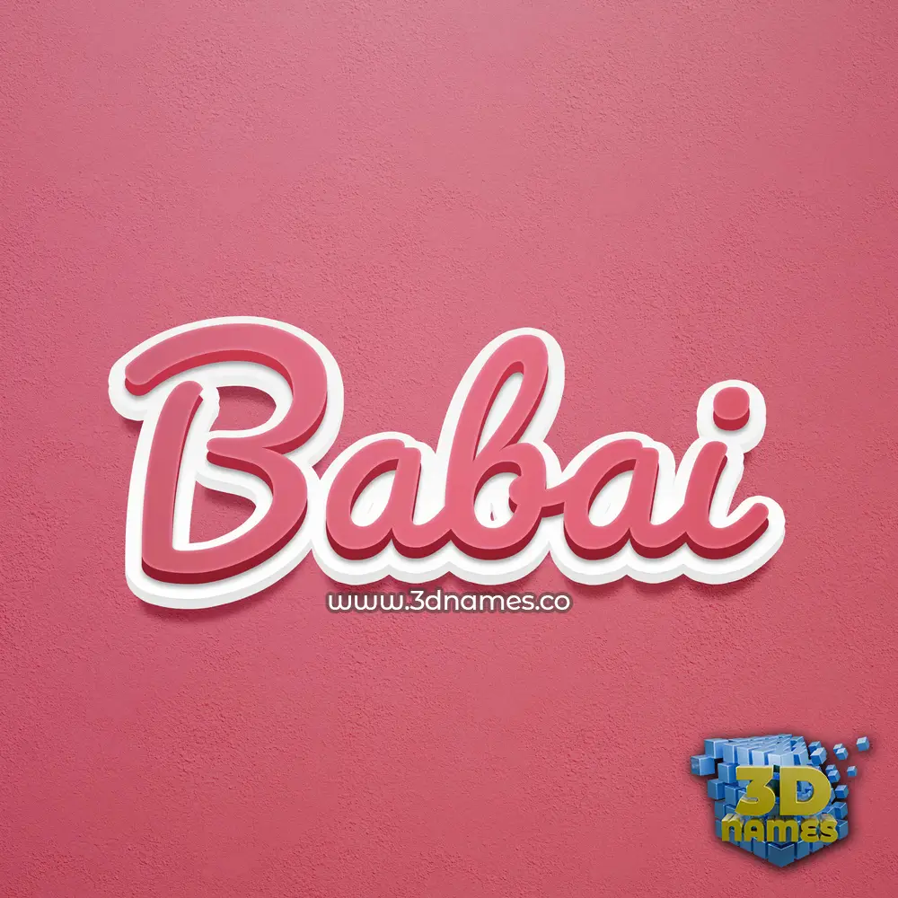 babai in Red Scribble style - 3D name wallpaper