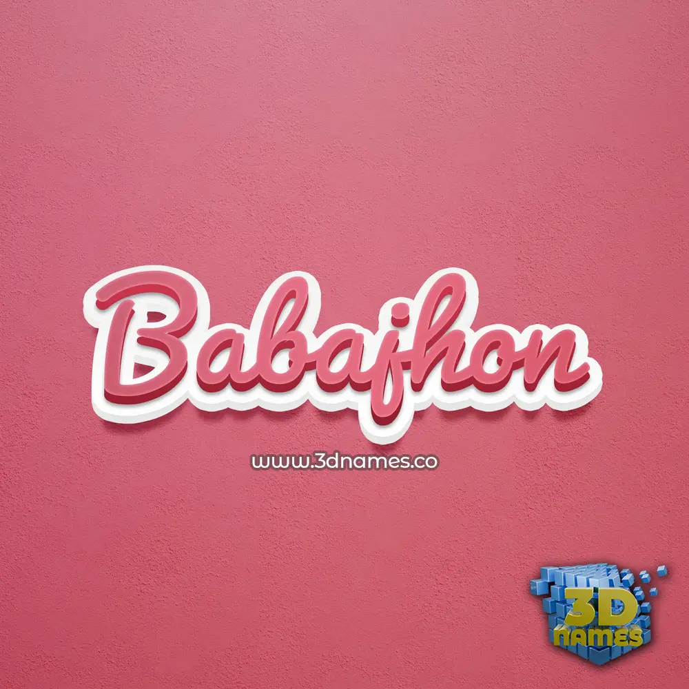 babajhon in Red Scribble style - 3D name wallpaper