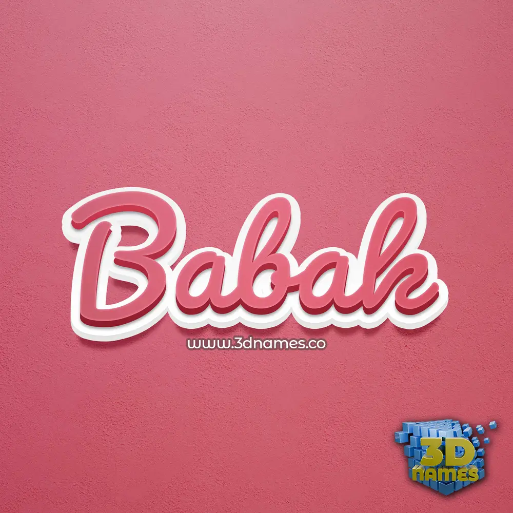 babak in Red Scribble style - 3D name wallpaper