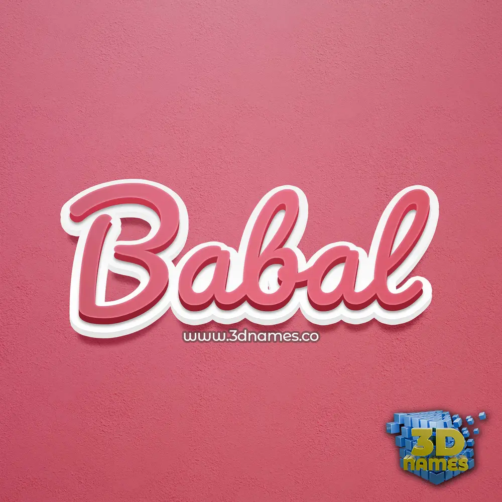 babal in Red Scribble style - 3D name wallpaper