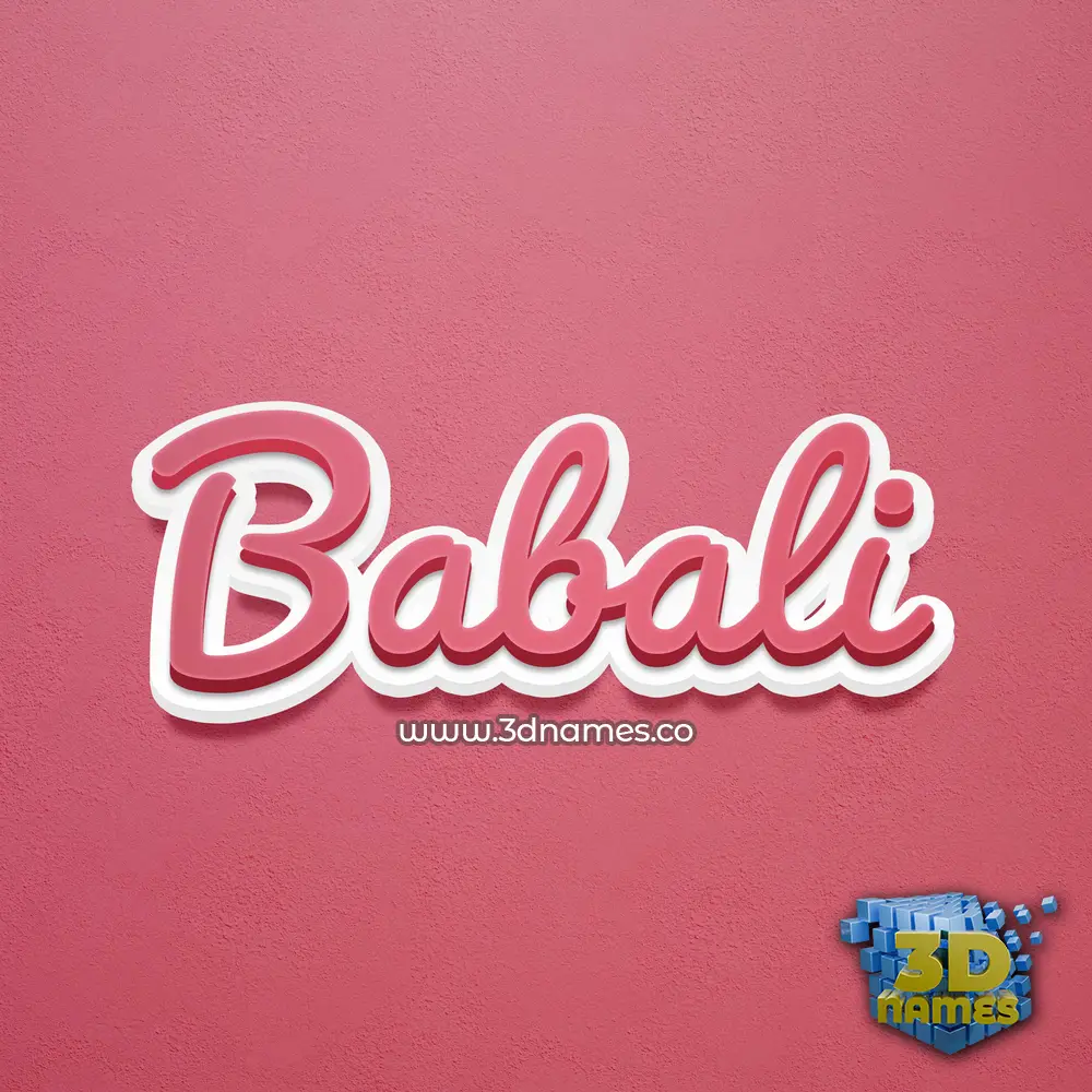 babali in Red Scribble style - 3D name wallpaper