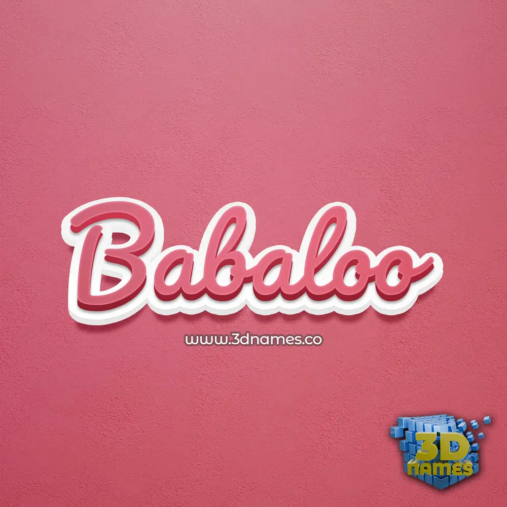 babaloo in Red Scribble style - 3D name wallpaper