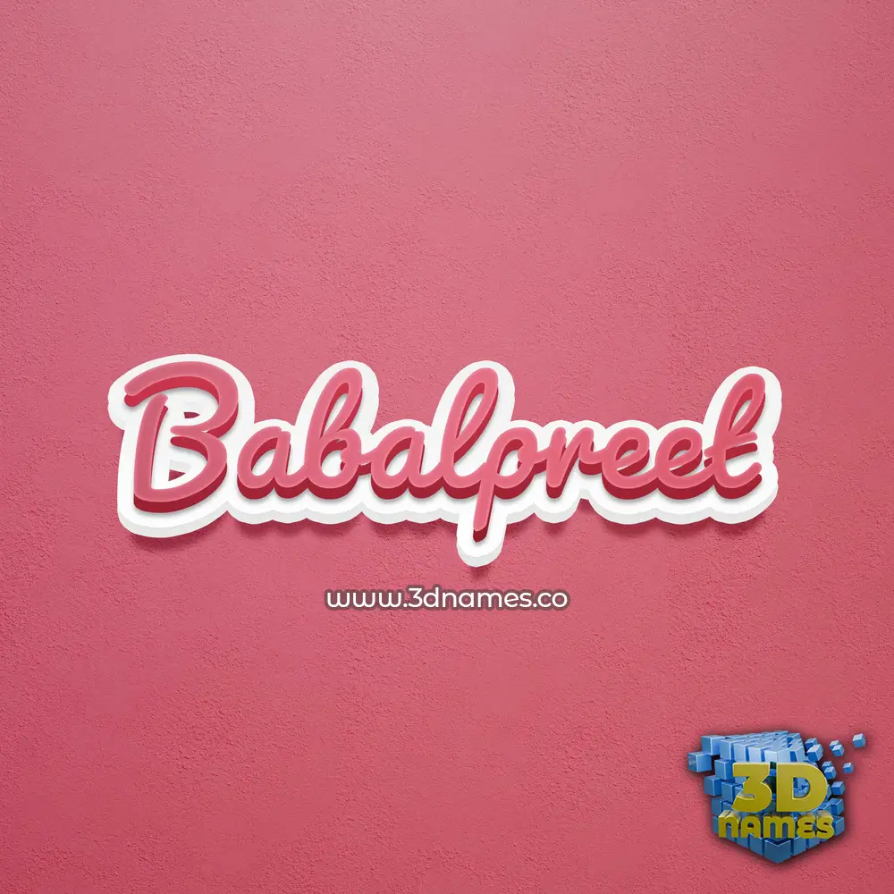 babalpreet in Red Scribble style - 3D name wallpaper