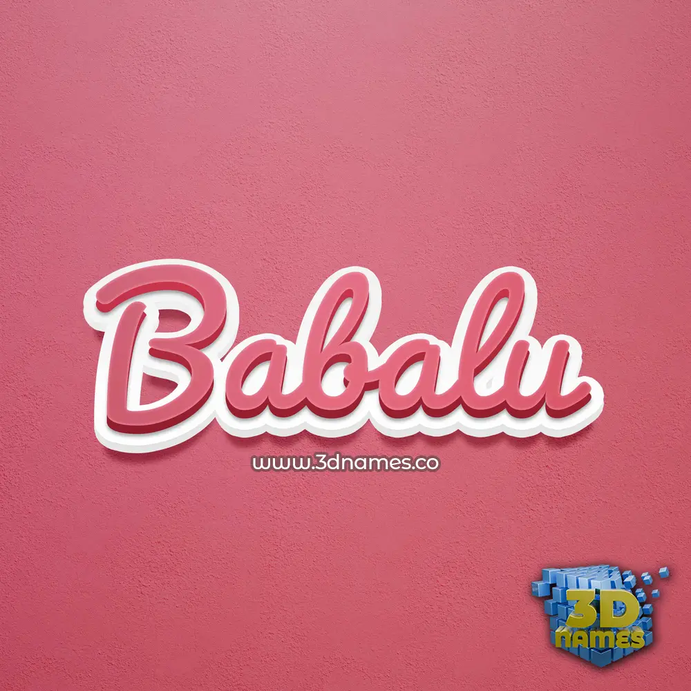 babalu in Red Scribble style - 3D name wallpaper