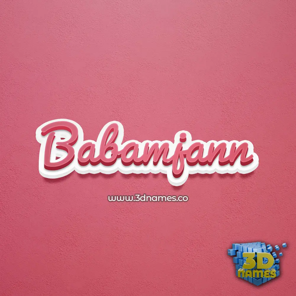 babamjann in Red Scribble style - 3D name wallpaper
