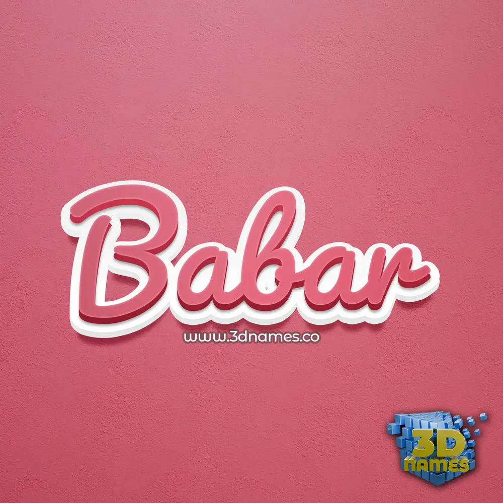 babar in Red Scribble style - 3D name wallpaper