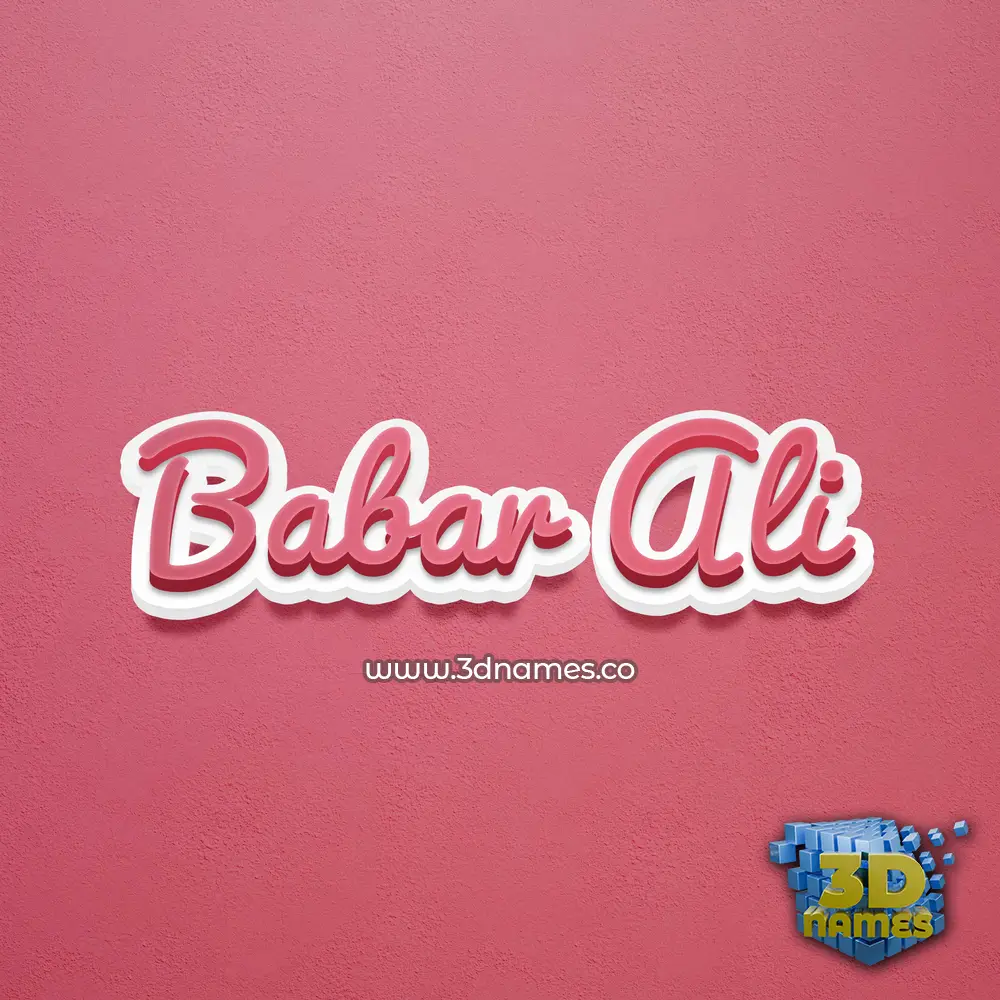 babar ali in Red Scribble style - 3D name wallpaper