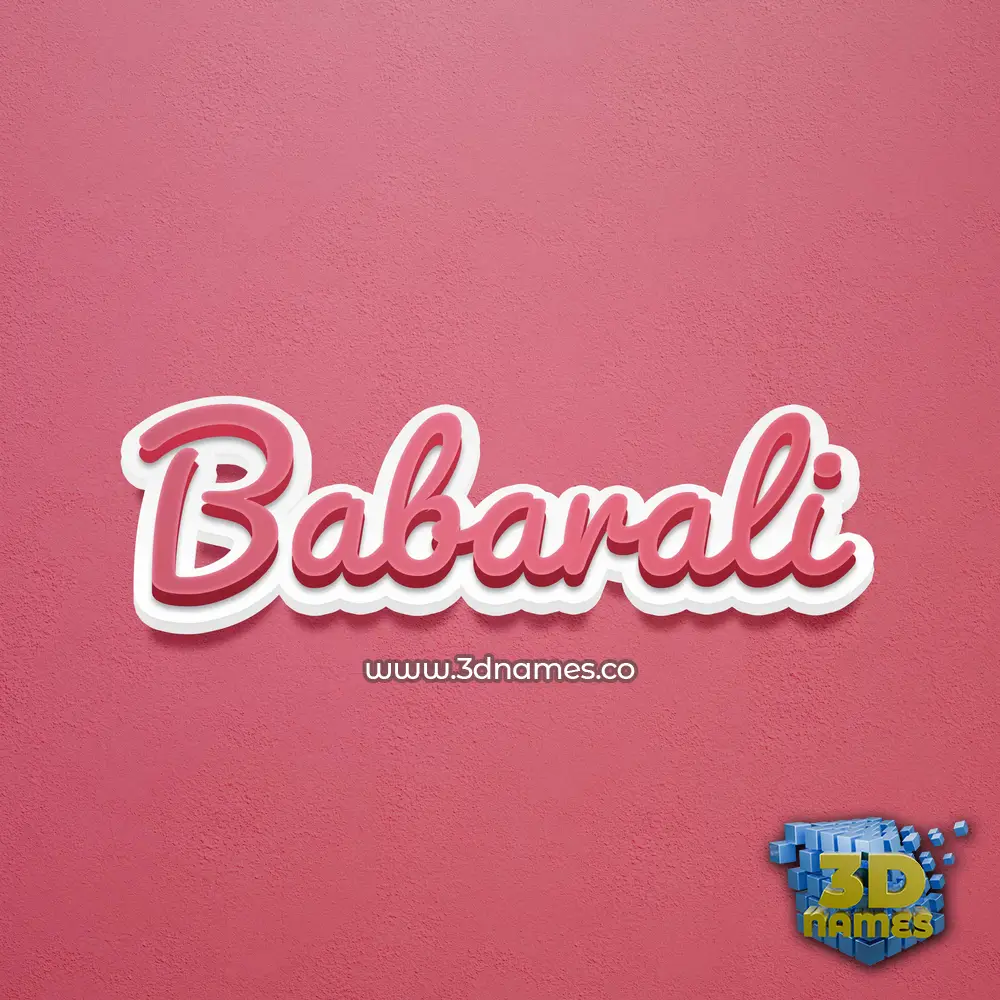 babarali in Red Scribble style - 3D name wallpaper