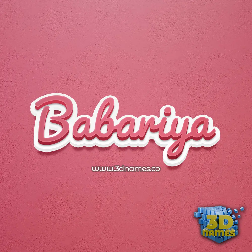 babariya in Red Scribble style - 3D name wallpaper