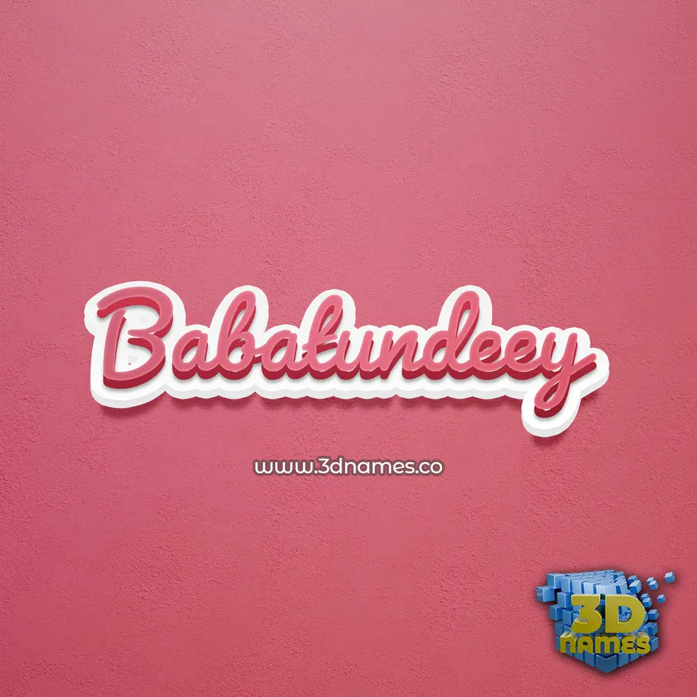 babatundeey in Red Scribble style - 3D name wallpaper