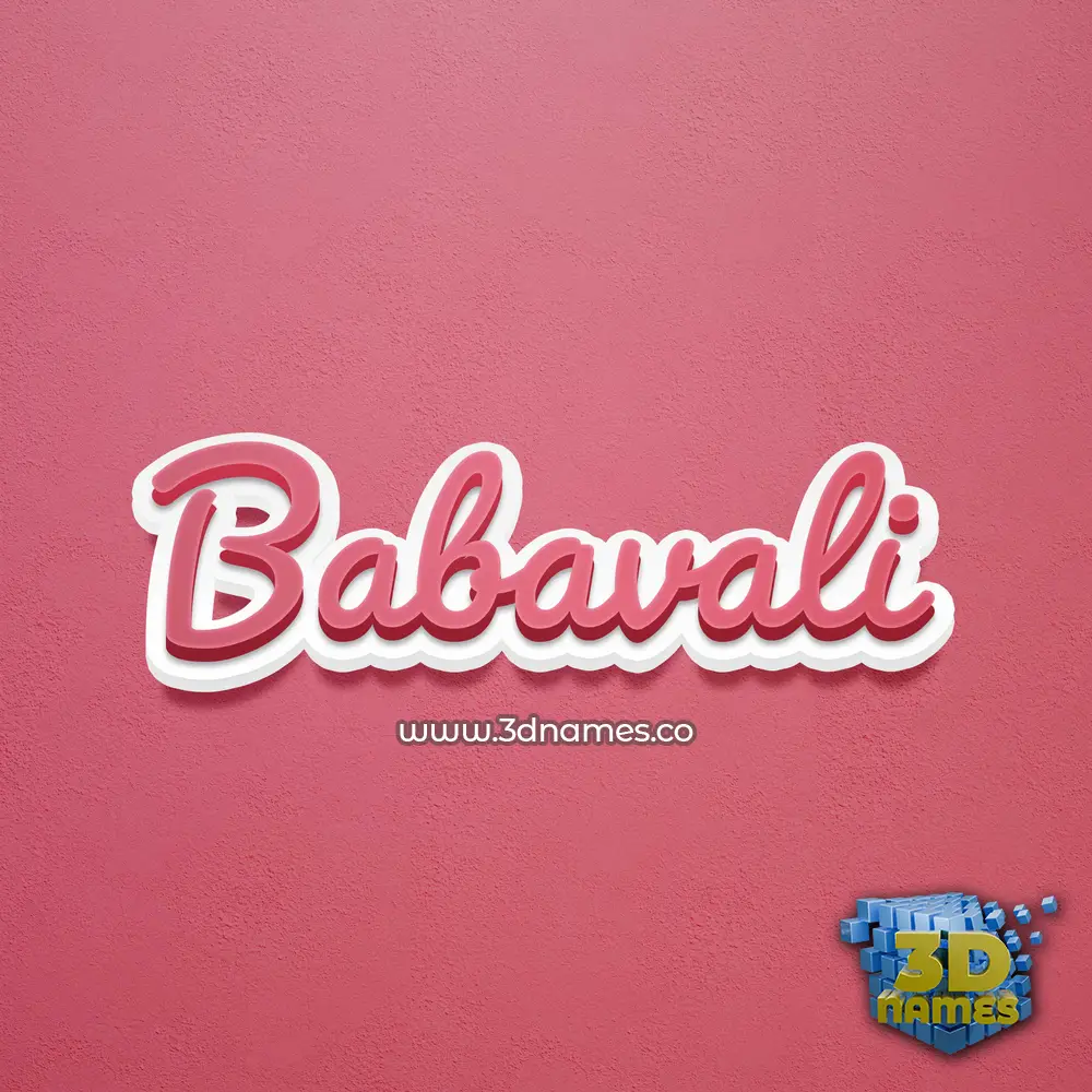 babavali in Red Scribble style - 3D name wallpaper