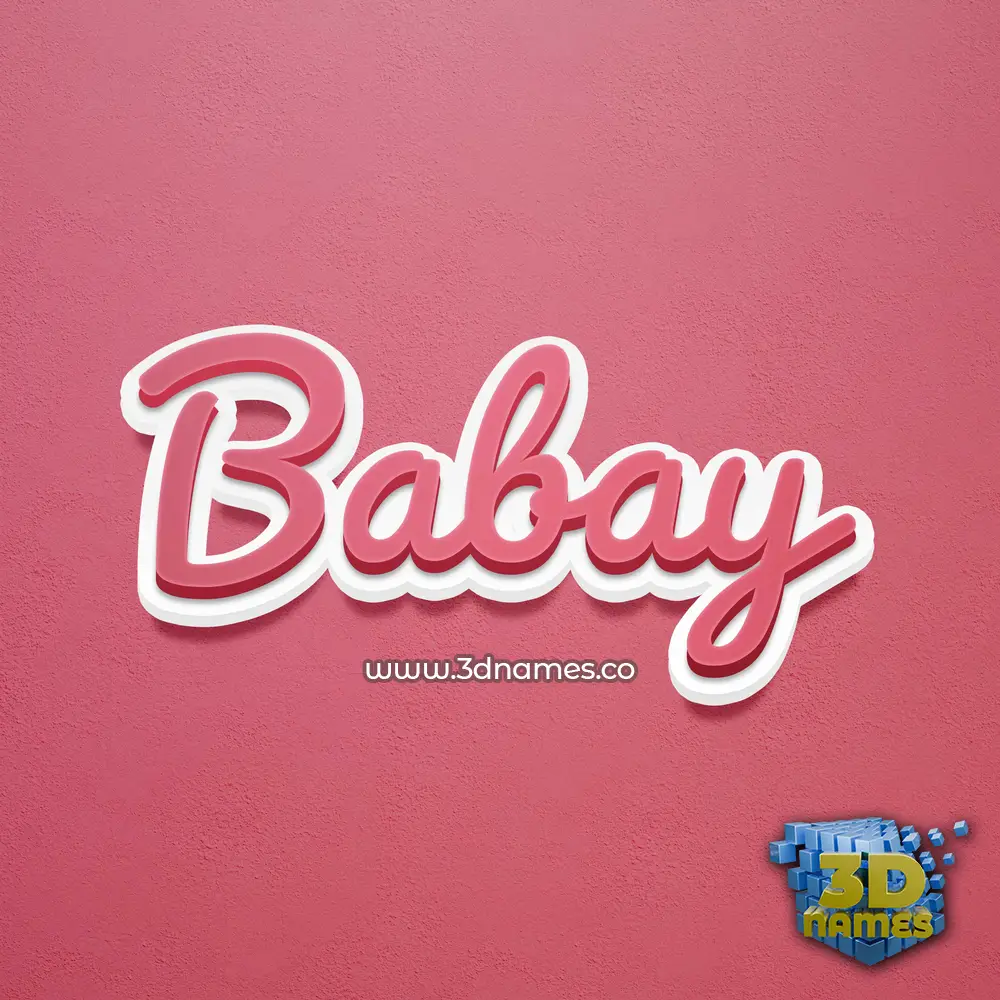 babay in Red Scribble style - 3D name wallpaper