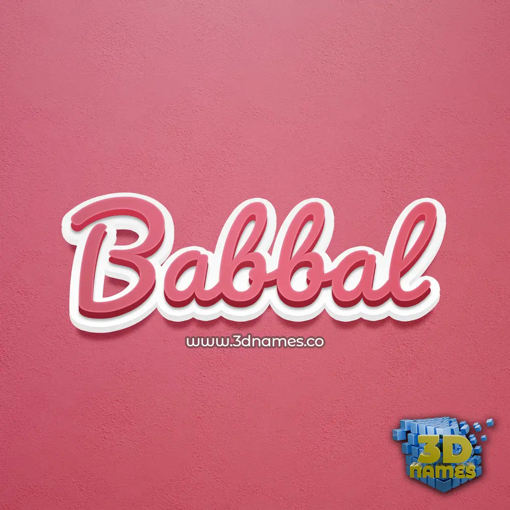 babbal in Red Scribble style - 3D name wallpaper