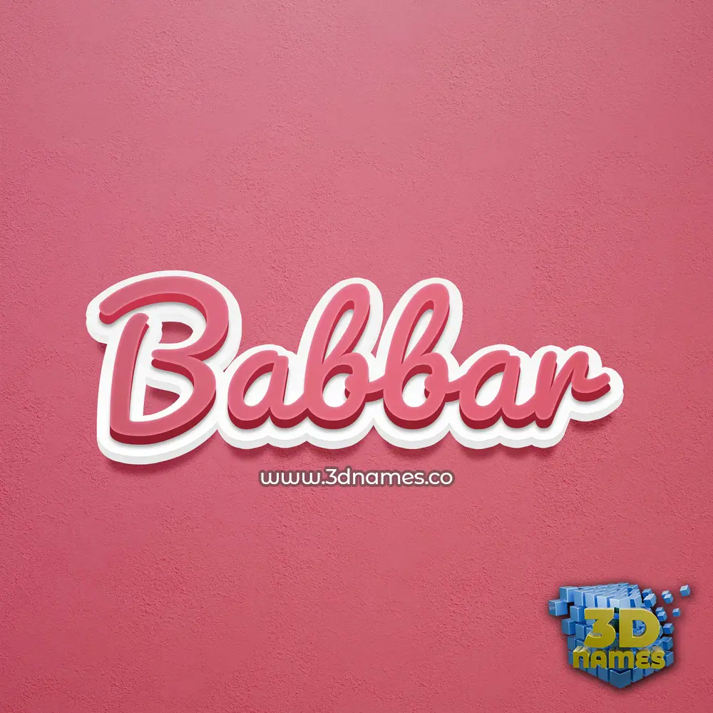 babbar in Red Scribble style - 3D name wallpaper