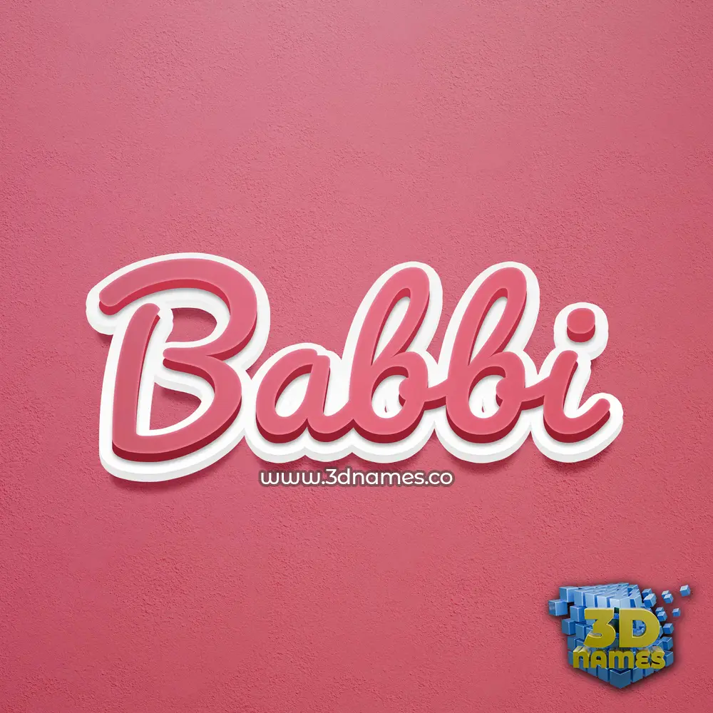 babbi in Red Scribble style - 3D name wallpaper