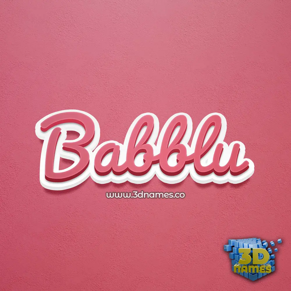 babblu in Red Scribble style - 3D name wallpaper
