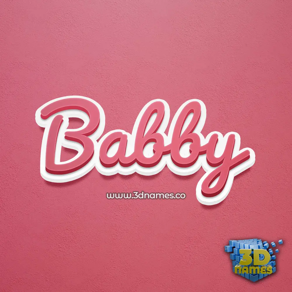 babby in Red Scribble style - 3D name wallpaper