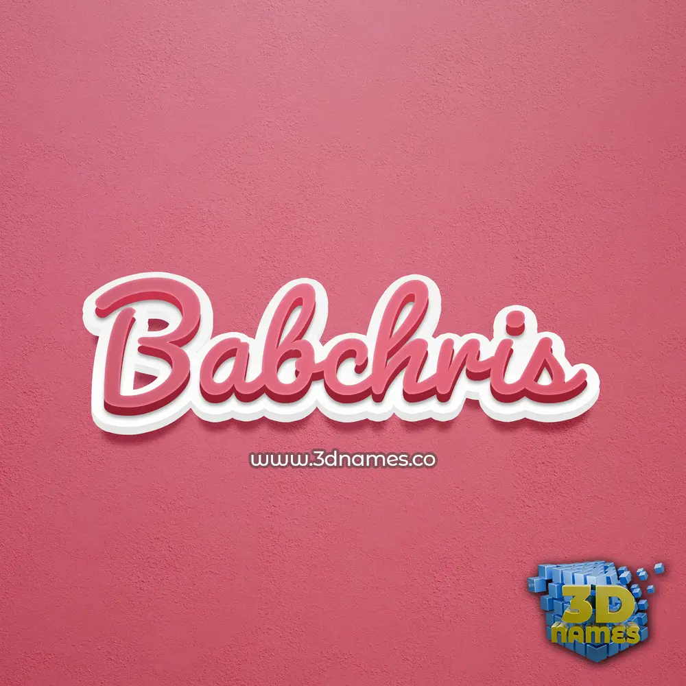 babchris in Red Scribble style - 3D name wallpaper