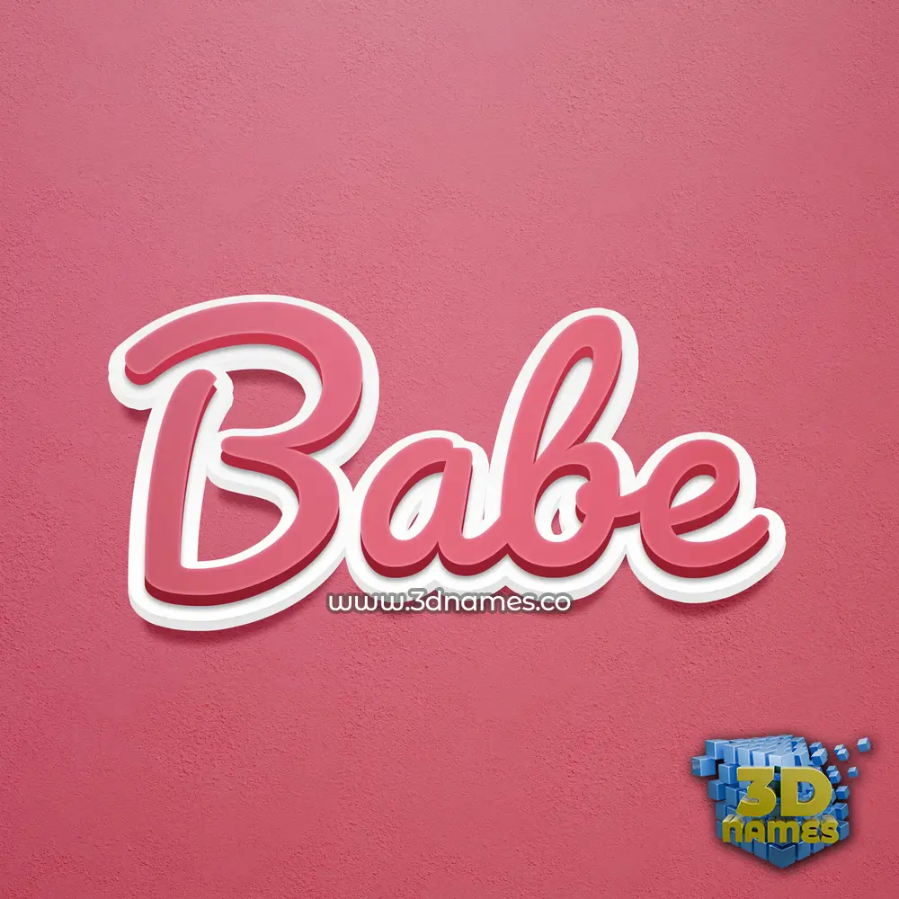 babe in Red Scribble style - 3D name wallpaper