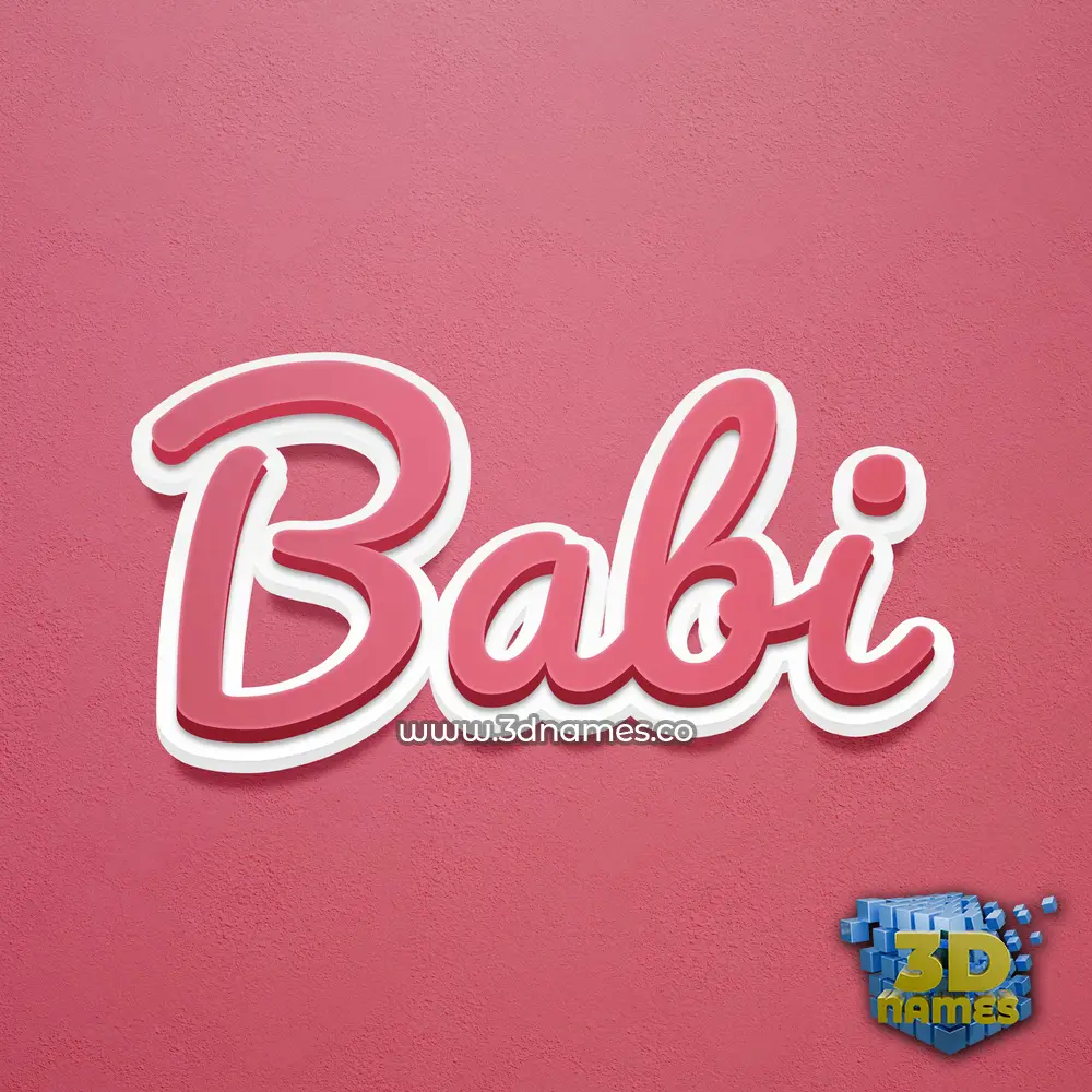 babi in Red Scribble style - 3D name wallpaper