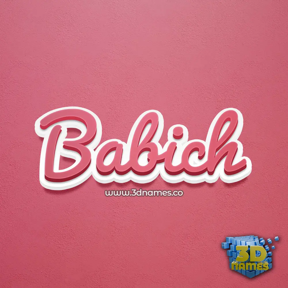 babich in Red Scribble style - 3D name wallpaper