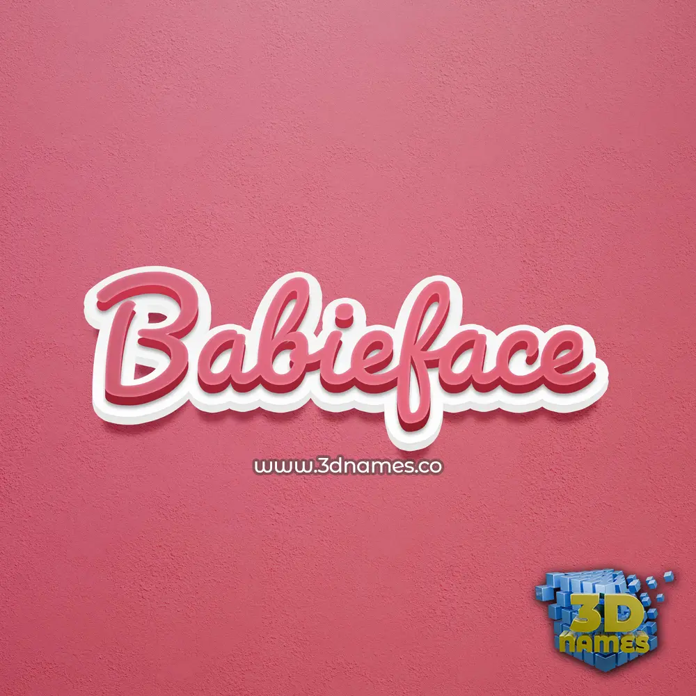 babieface in Red Scribble style - 3D name wallpaper