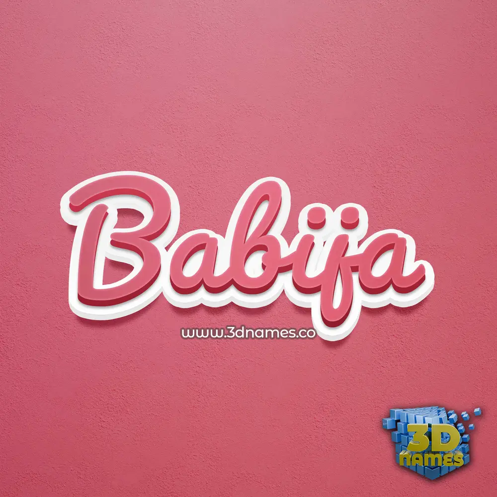 babija in Red Scribble style - 3D name wallpaper