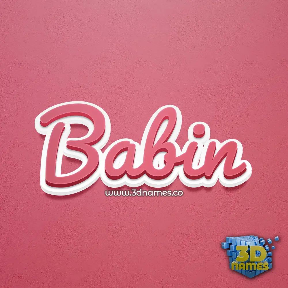 babin in Red Scribble style - 3D name wallpaper
