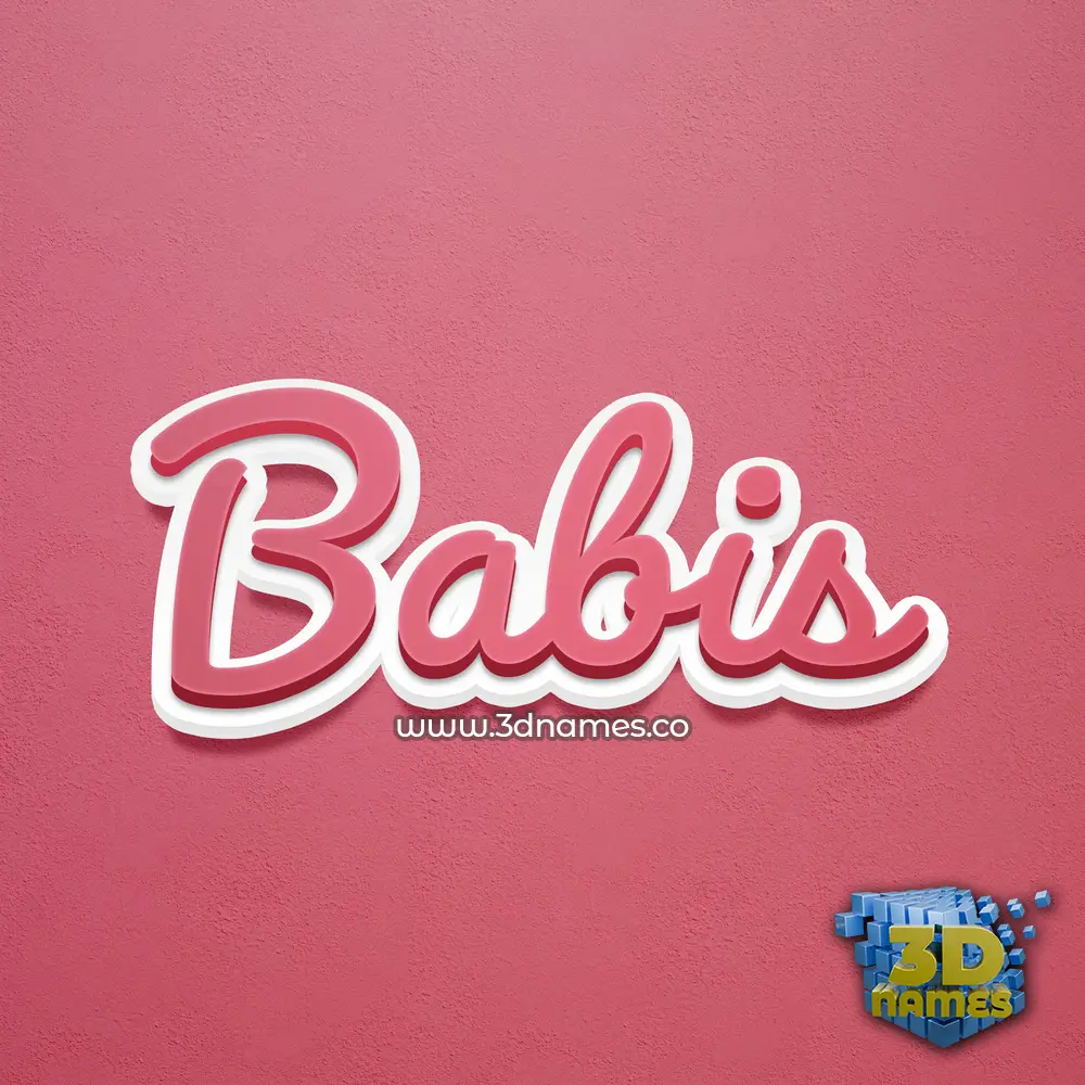 babis in Red Scribble style - 3D name wallpaper