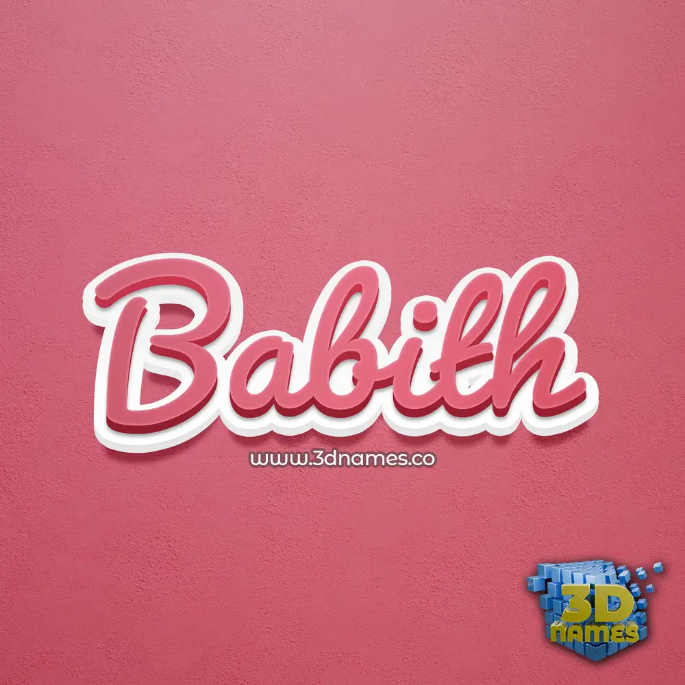 babith in Red Scribble style - 3D name wallpaper