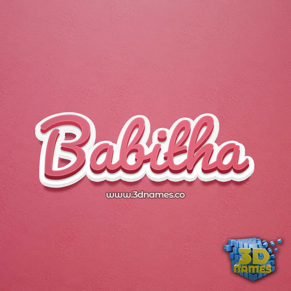 babitha in Red Scribble style - 3D name wallpaper