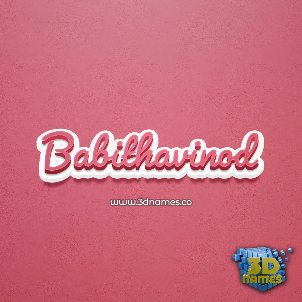 babithavinod in Red Scribble style - 3D name wallpaper
