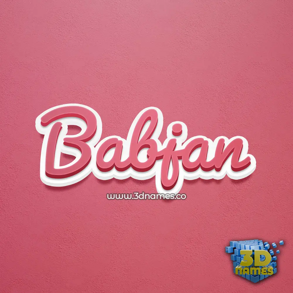 babjan in Red Scribble style - 3D name wallpaper