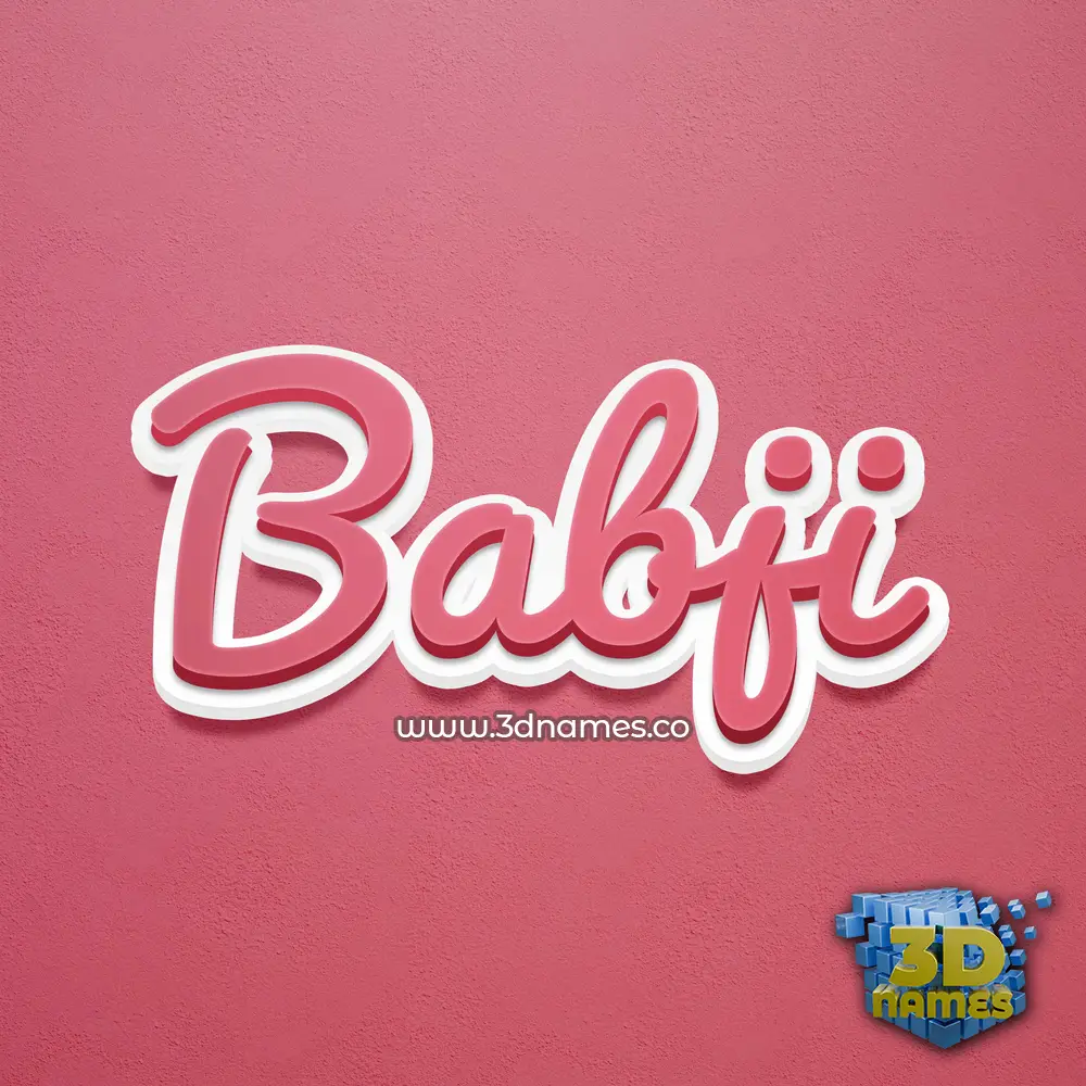 babji in Red Scribble style - 3D name wallpaper