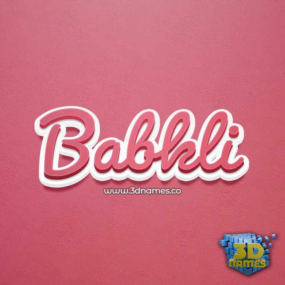 babkli in Red Scribble style - 3D name wallpaper