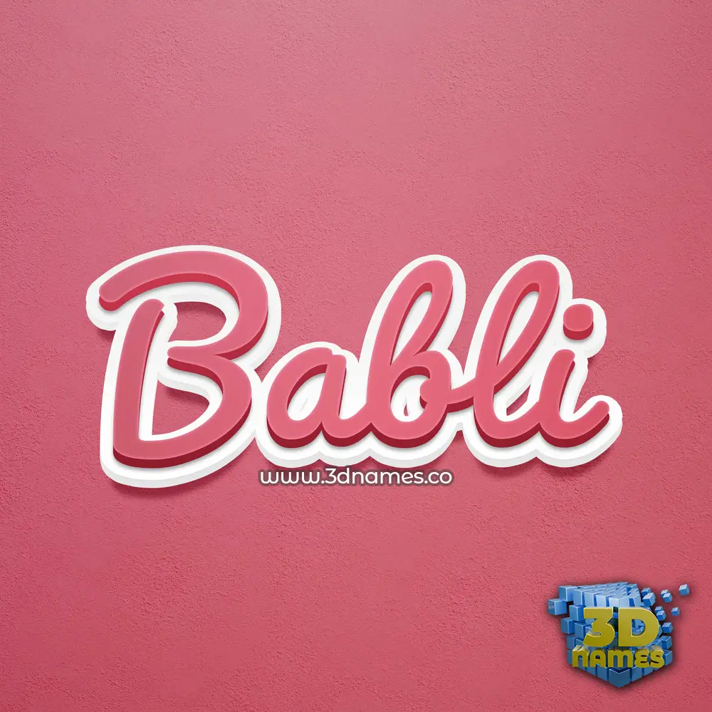 babli in Red Scribble style - 3D name wallpaper