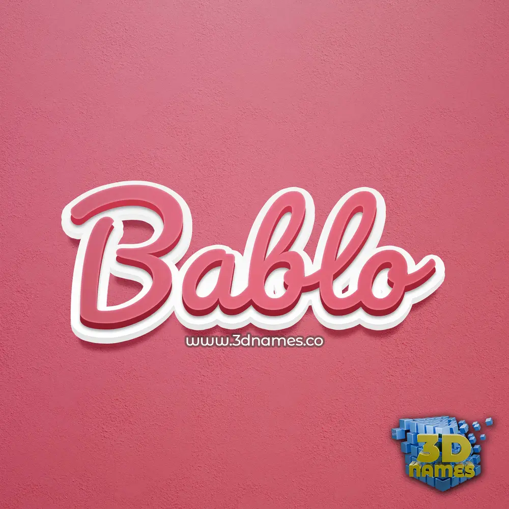bablo in Red Scribble style - 3D name wallpaper