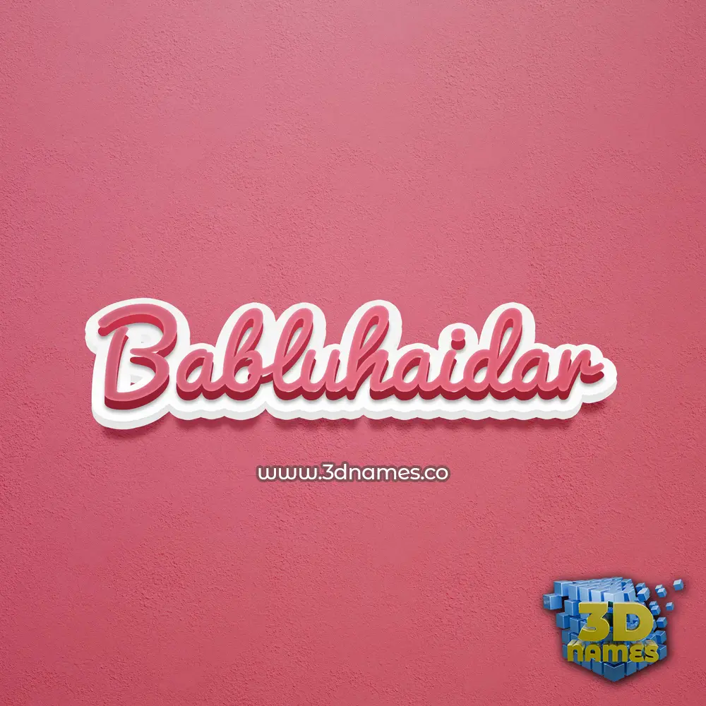 babluhaidar in Red Scribble style - 3D name wallpaper