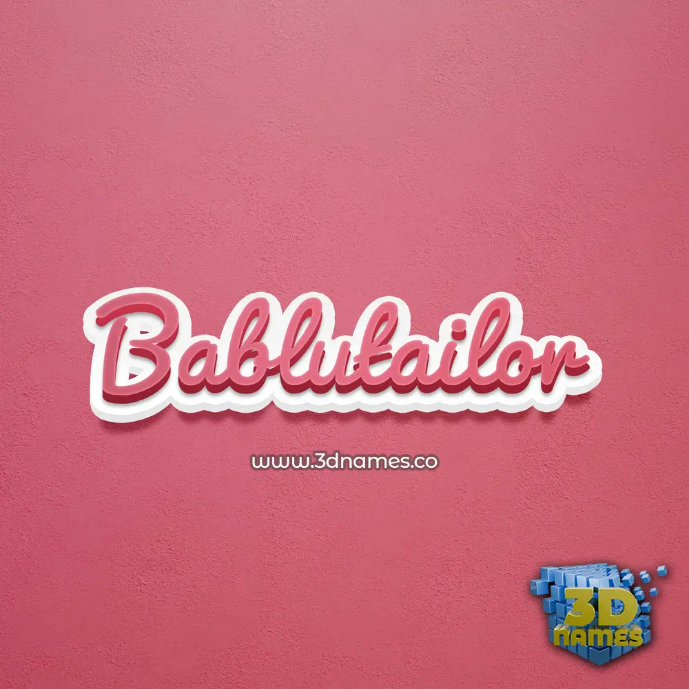 bablutailor in Red Scribble style - 3D name wallpaper